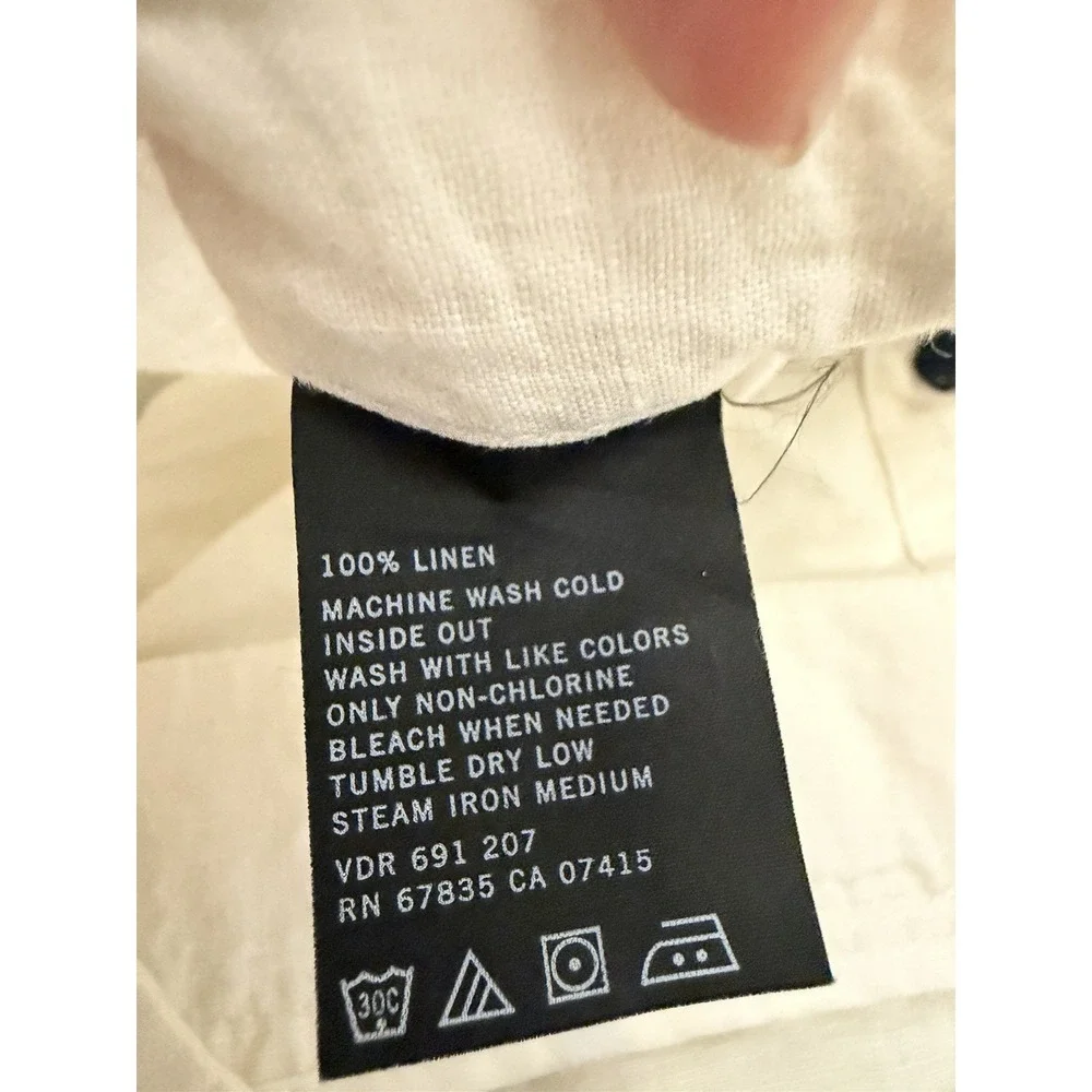Nautica Explorer Vintage 100% Linen Pants Sz L Loose Fit Drawstring Coastal
